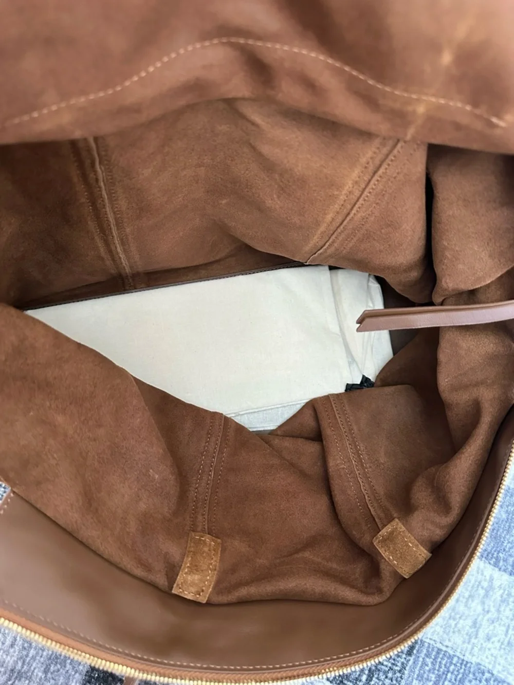 Quince Italian Suede Everyday Tote - Whiskey - Picture 9 of 12